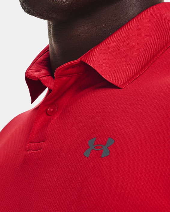 Men's UA Performance Polo Textured, Red, pdpMainDesktop image number 3